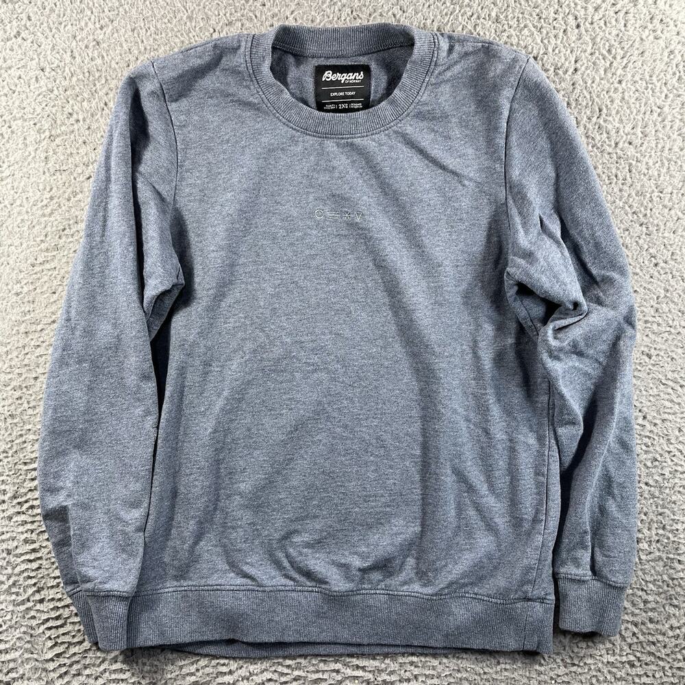 Bergans of Norway Oslo Urban Comfy Sweater Blue Unisex 2XS XXS Organic Cotton